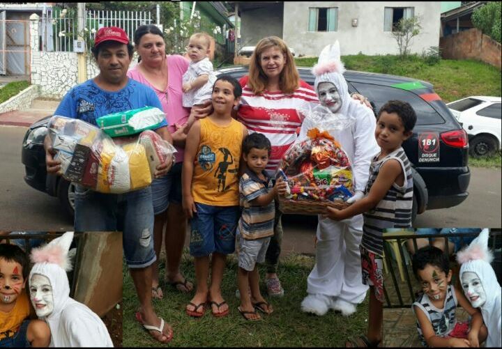Policiais civis entregam cestas de Páscoa a crianças de Capinzal - Michel Teixeira