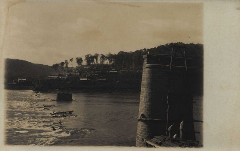 Fotos históricas relembram construção da ponte férrea entre Marcelino Ramos e Alto Bela Vista