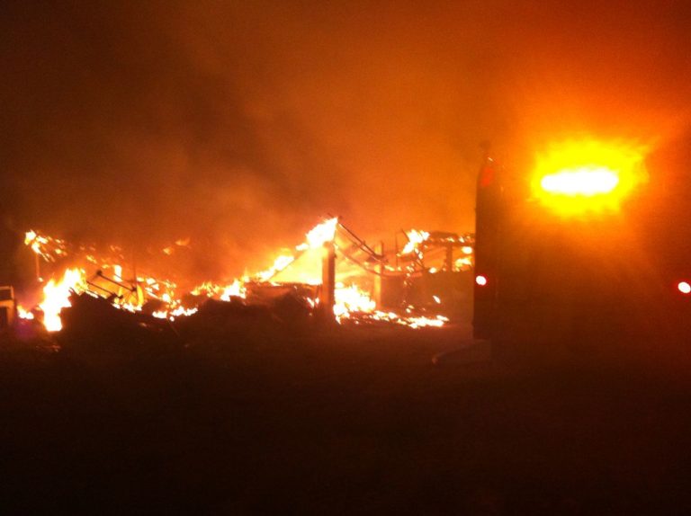Incêndio de grandes proporções atinge granja de suínos no interior de Jaborá