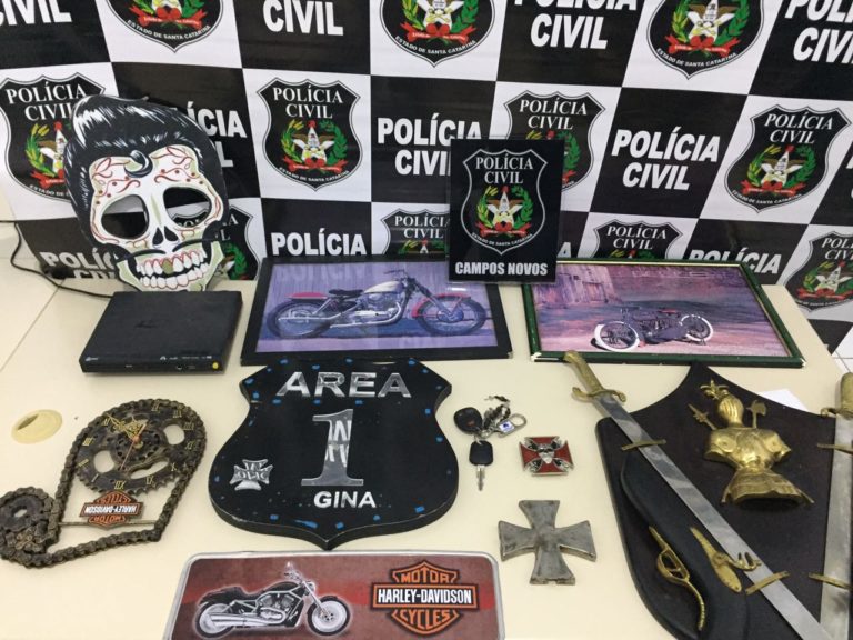 Polícia Civil elucida furto na sede de motociclistas e recupera objetos em Campos Novos