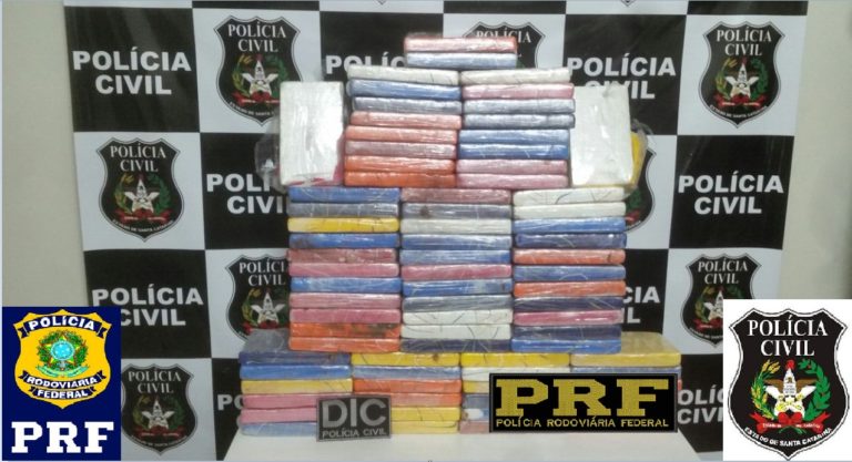 PC e PRF apreende 85 kg de cocaína no Oeste catarinense; três foram presos