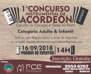 Primeiro Concurso Instrumental de Acordeon será realizado em Piratuba
