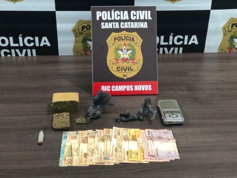 Polícia Civil prende suspeito de tráfico de drogas em Campos Novos