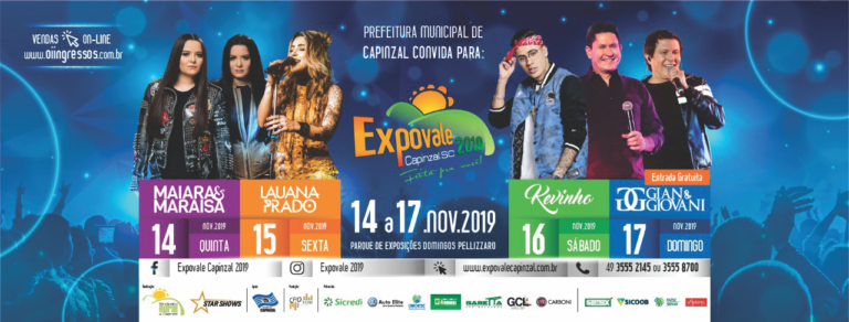 Expovale 2019 começa nesta quinta-feira: confira a programação completa do evento