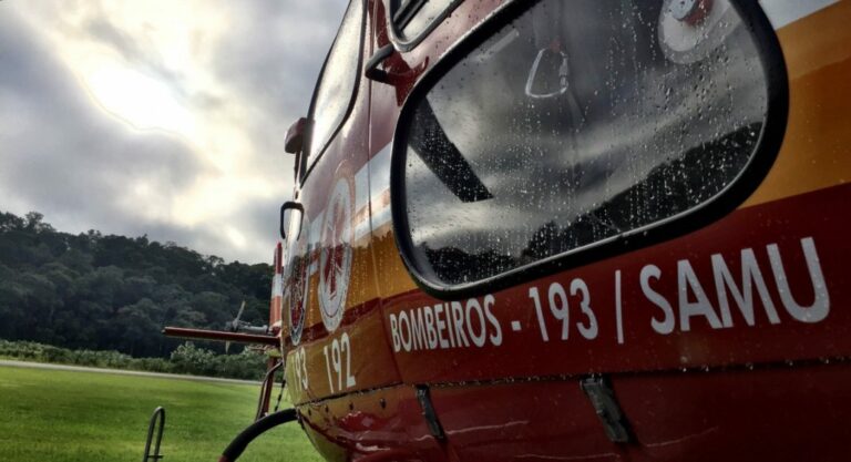 Adolescente vítima de choque elétrico é socorrido pelo helicóptero Arcanjo, em SC