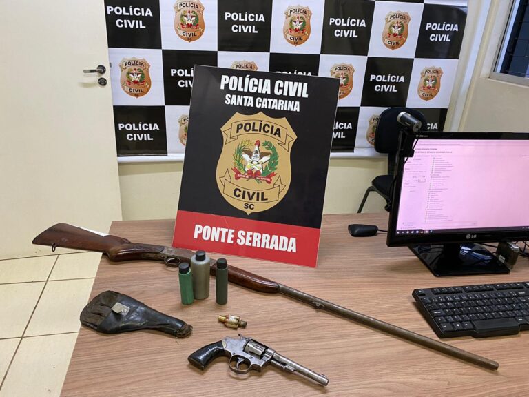 Polícia Civil apreende armas e efetua prisão em Ponte Serrada