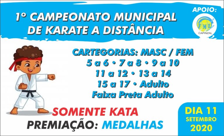Capinzal promove o primeiro Campeonato Municipal Virtual de Karatê