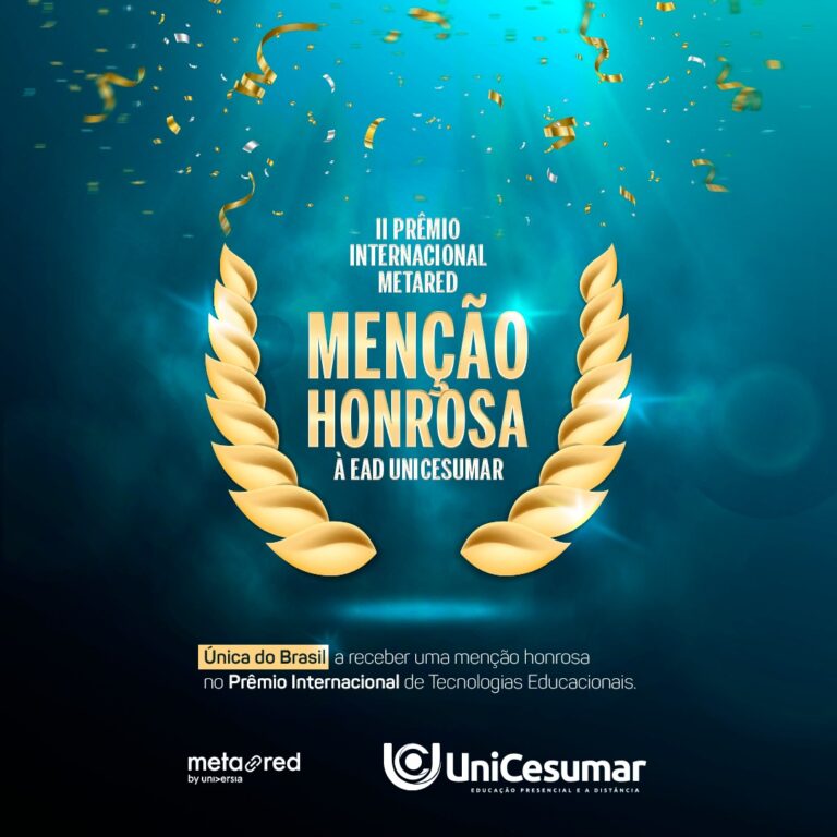 Única brasileira, EAD UNICESUMAR recebe menção honroso em prêmio internacional