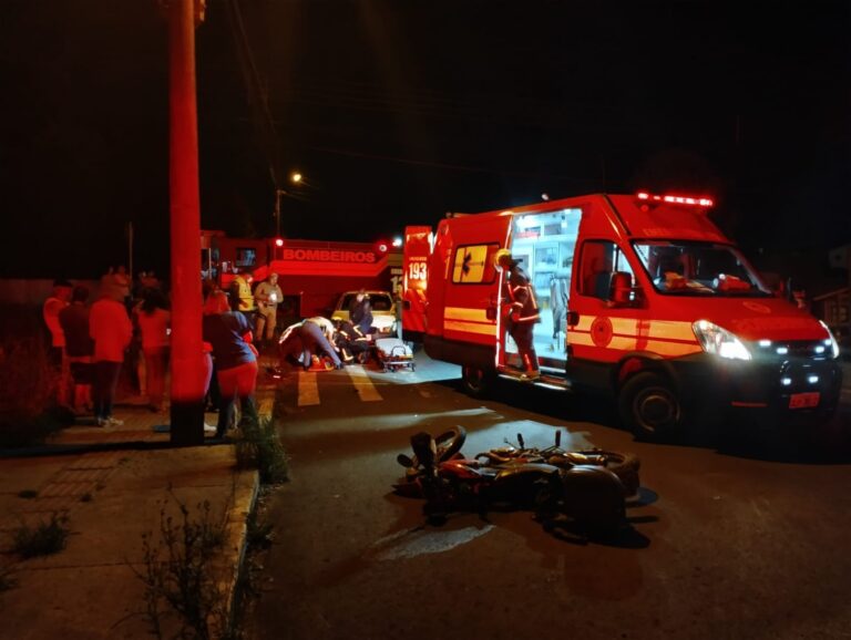 Colisão entre carro e moto deixa homem ferido em bairro de Fraiburgo