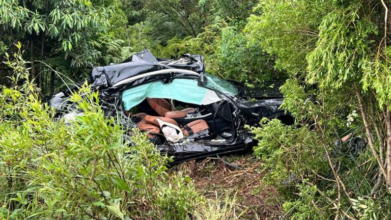 Condutor de BMW morre em colisão com carreta na BR-282 em Erval Velho