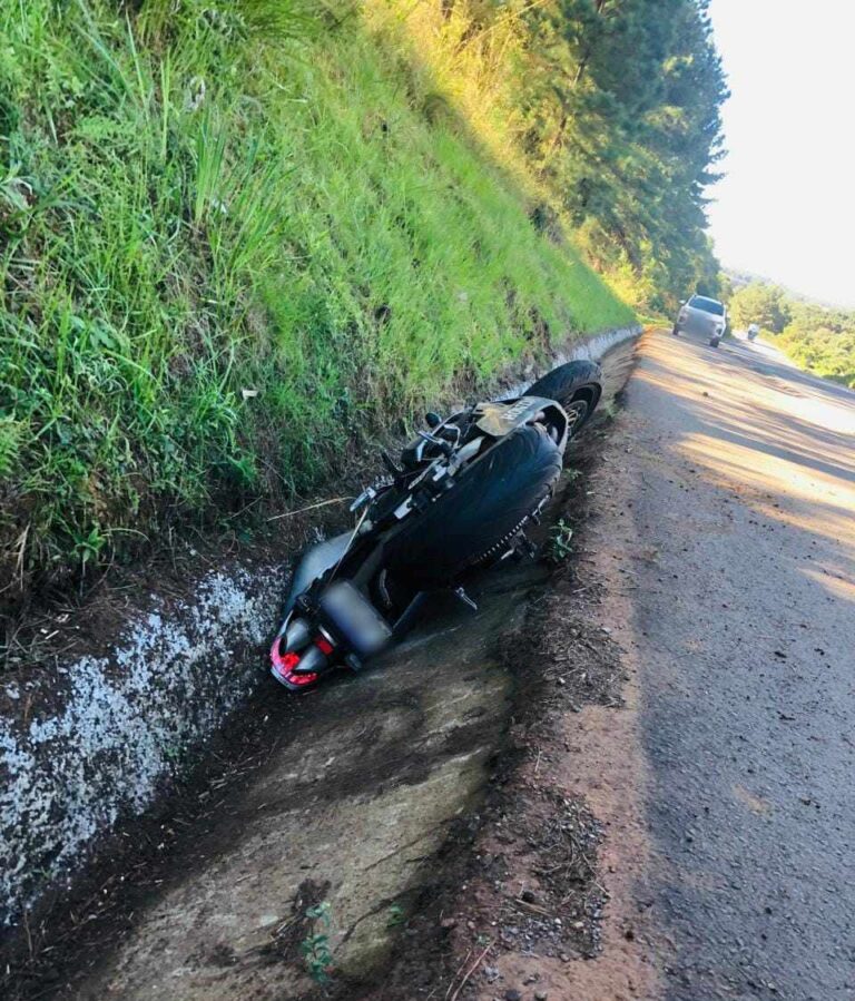 Motociclista fica gravemente ferido em acidente na BR-470 em Campos Novos